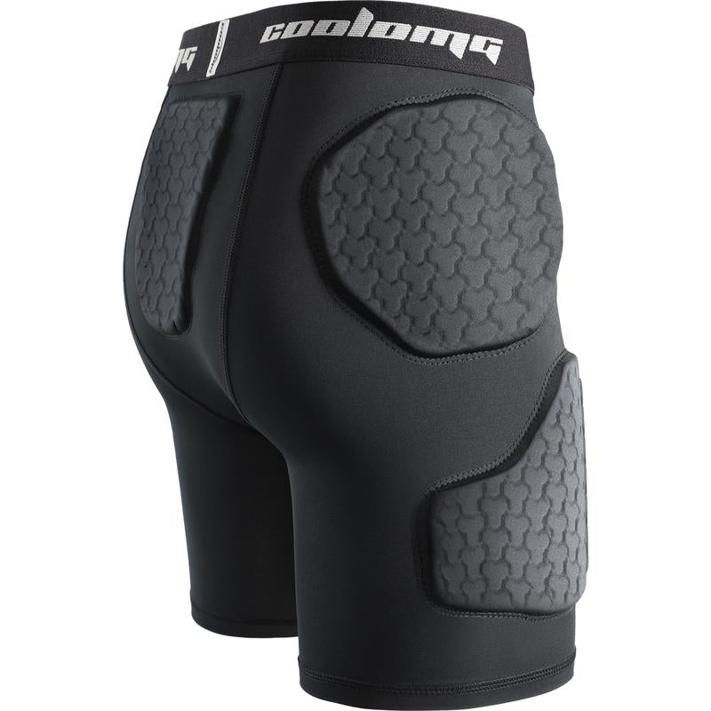 COOLOMG 5-Pad Youth Boys Football Girdle Padded Compression Shorts with Integrated Hip, Tailbone, Thigh Pads Girdles Impact Protection Protective