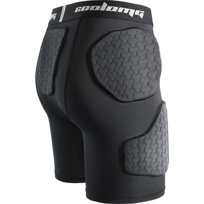COOLOMG 5-Pad Youth Boys Football Girdle Padded Compression Shorts with Integrated Hip, Tailbone, Thigh Pads Girdles Impact Protection Protective