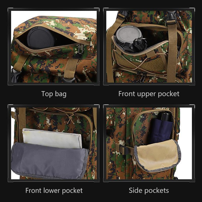 Outdoor Survival Bag, Tactical Camouflage Waterproof Backpack, Backpack, Large Capacity, Meeting All Kinds of Emergency Needs, Survival Tools, Suitable for Camping and Hiking, Rainproof Backpack, Hunting Equipment, Adventure, Free Deliverydurable