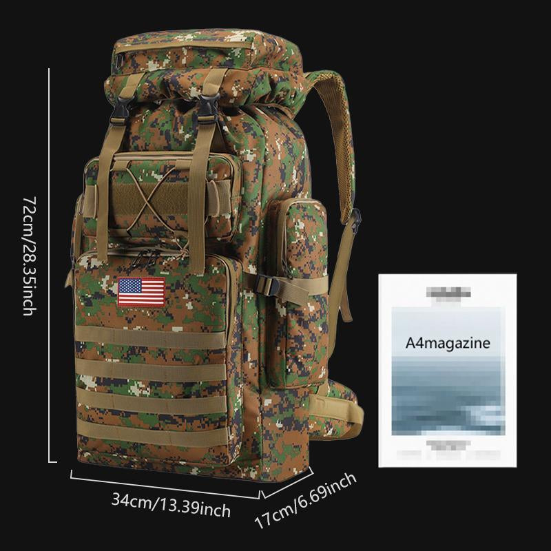 Outdoor Survival Bag, Tactical Camouflage Waterproof Backpack, Backpack, Large Capacity, Meeting All Kinds of Emergency Needs, Survival Tools, Suitable for Camping and Hiking, Rainproof Backpack, Hunting Equipment, Adventure, Free Deliverydurable
