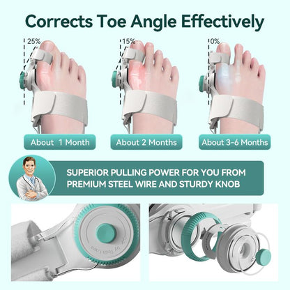 Upgrade Bunion Corrector Sleeve – Adjustable Steel Cable Toe Splint Tool for Big Toe Alignment, Pain Relief & Hammer Toe Support | 1 Pcs Medical Accessories Healthcare Pad, Braces with Anti-Slip Heel Strap, Fits Left/Right Foot, All-Day Comfort