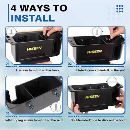 Boat Caddy Organizer Tackle Storage, Boat Cup Holder, Multifunctional Boat Storage Organizer Universal Fit for Boat, Kayak, Pontoon, Bass Boat, Jon Boat - Fishing Tool Holder, Boat Fishing Accessories (1Pack)