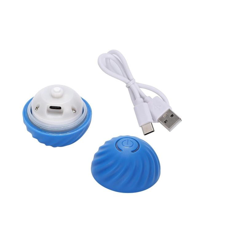 New Battery Operated Dog Toy Ball. Active Rolling Ball for Dogs Blue Ball Whit Orange Replace Shell. Interactive Dog Ball for Small Dogs. Vibrating Dog Ball Rechargeable Automatic Dog Toy