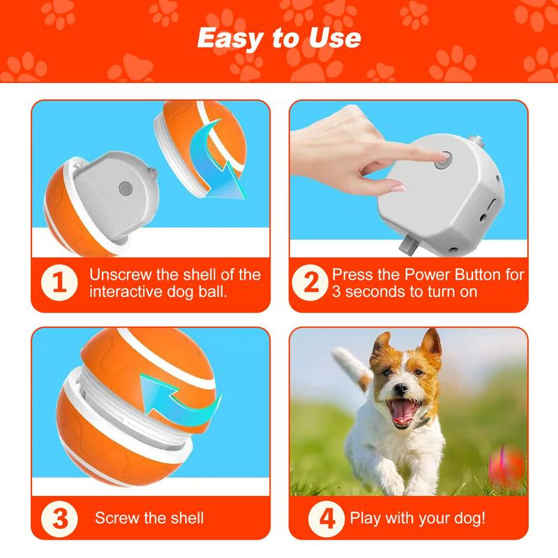 Vibrating Dog Ball, Moving Dog Ball, Shaky Ball Toy for Dogs, Interactive Bouncing Ball for Dog, Automatic Moving Dog Toy Ball, Shaking Dog Ball for Small Medium Large Dogs