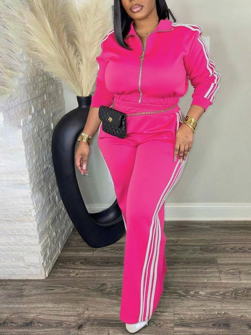 Women'S Tracksuit Set, Casual Long Sleeve Zip up Jacket & Pants Set for Spring & Fall, Women'S Clothes for Daily Wear, Workout Gym Clothing