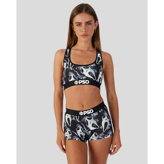 PSD Women'S Ghostface Dark Racerback Sports Bra - Comfortable, Breathable, Ultra-Light Fabric