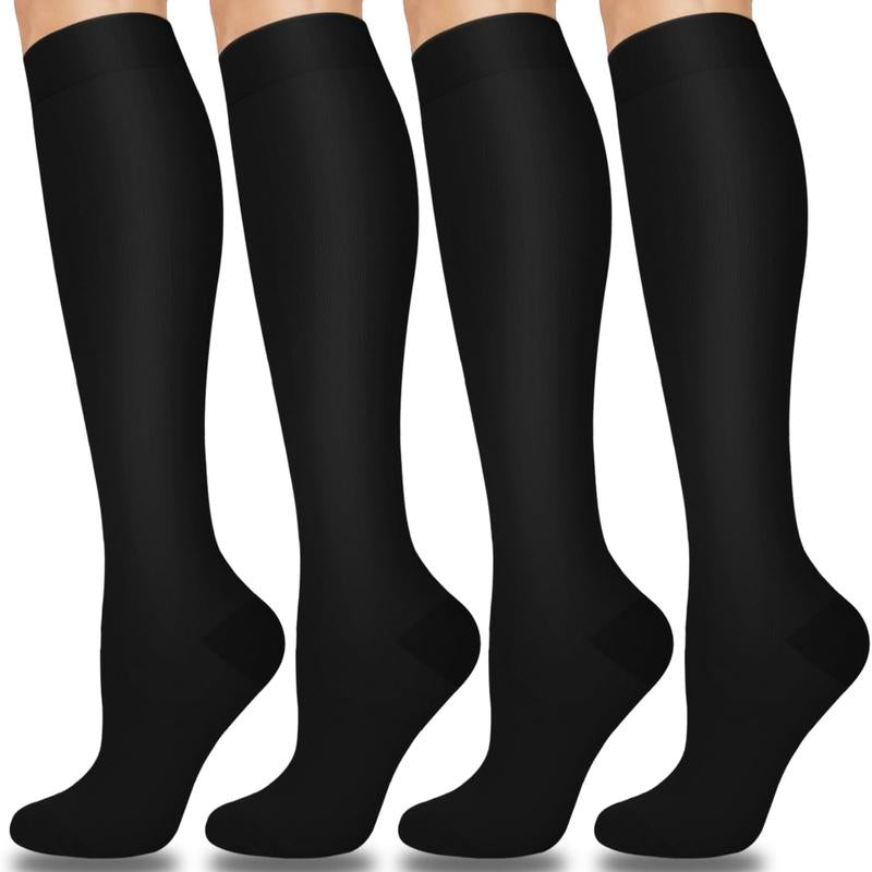 Tinylemon 4 Pairs Halloween Compression Socks for Women Men Best for Running Athletic Nursing Activities Enhance Circulation Support