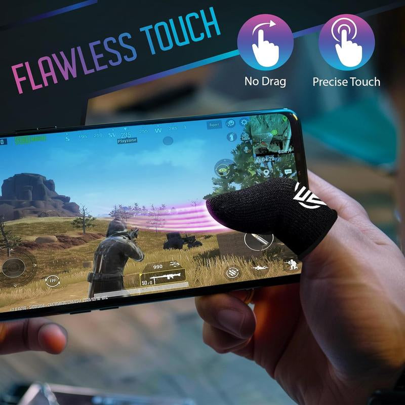 Gamer Sleeves for Mobile Gaming , Pubg Finger Cots Sleeve Gloves and Covers , Compression for Thumb Sweaty Hands