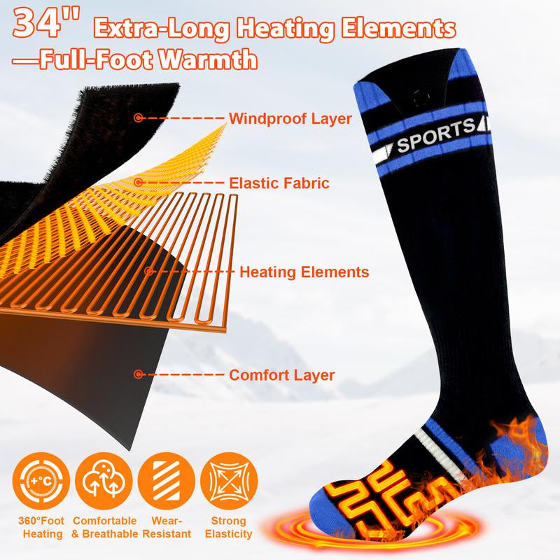 Heated Socks Rechargeable with 2* 8000Mah Batteries for Men Women, App & Battery Control, Washable, Perfect for Skiing, Hiking, Hunting and Outdoor Work
