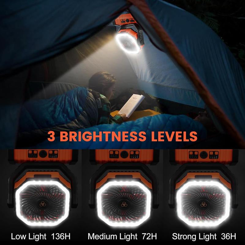 20000Mah Portable LED Camping Fan and Light with Remote Control - USB Charging, Long Battery Life, Adjustable Hanging Design, Suitable for Outdoor Camping, Fishing, and Hiking, Camping Accessories,Ventilador Recargable