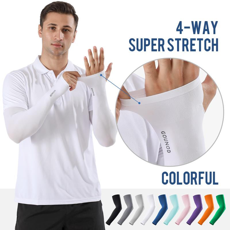 Sun Protection UV Garden Arm Sleeves with Thumb Hole for Men Women UPF 50+ Compression Cooling Sport Glovessleeves for Sun