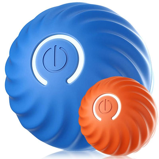 New Battery Operated Dog Toy Ball. Active Rolling Ball for Dogs Blue Ball Whit Orange Replace Shell. Interactive Dog Ball for Small Dogs. Vibrating Dog Ball Rechargeable Automatic Dog Toy