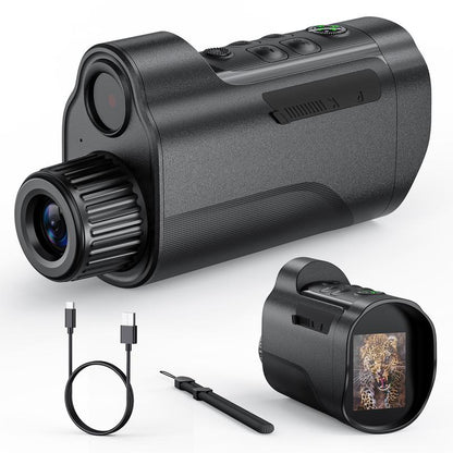 CIGMAN Infrared Digital Monocular Night Vision Goggles, 2 "Ultra HD Screen, 128G TF Card, Black, Compass, 10X Magnification, for Hunting and Night Vision, Birthday Gift,Gift for Man