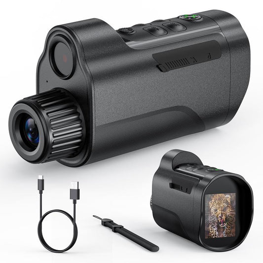 CIGMAN Infrared Digital Monocular Night Vision Goggles, 2 "Ultra HD Screen, 128G TF Card, Black, Compass, 10X Magnification, for Hunting and Night Vision, Birthday Gift,Gift for Man