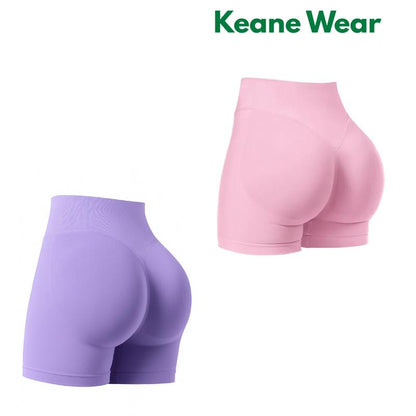 Keane Wear Impact Shorts - Women'S High Waisted Workout & Gym Shorts in Black, 90% Nylon 10% Elastane, Versatile for Workouts & Casual Wear, Plain Design