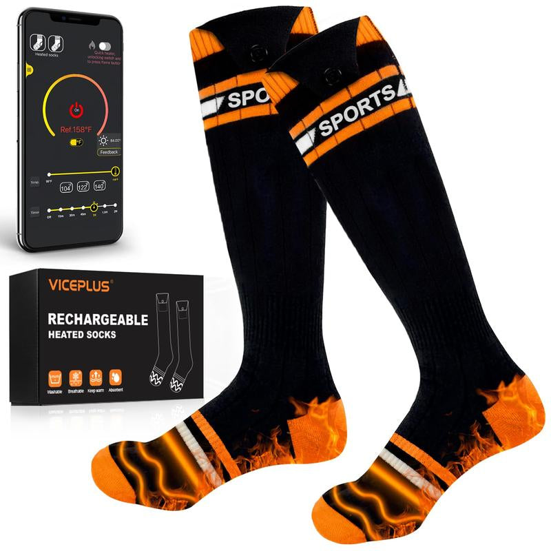 Heated Socks Rechargeable with 2* 8000Mah Batteries for Men Women, App & Battery Control, Washable, Perfect for Skiing, Hiking, Hunting and Outdoor Work