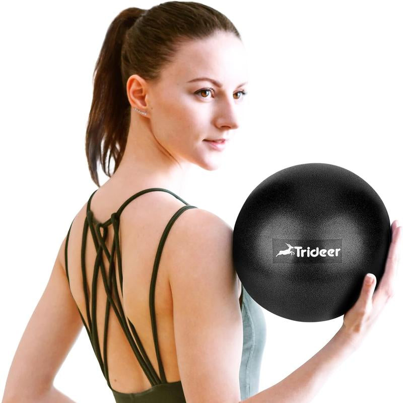 Trideer Pilates Ball 9 Inch Core Ball, Small Exercise Ball with Exercise Guide Barre Ball Mini Yoga Ball for Pilates, Yoga, Core Training, Physical Therapy, Balance, Stability, Stretching