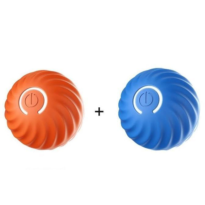 New Battery Operated Dog Toy Ball. Active Rolling Ball for Dogs Blue Ball Whit Orange Replace Shell. Interactive Dog Ball for Small Dogs. Vibrating Dog Ball Rechargeable Automatic Dog Toy