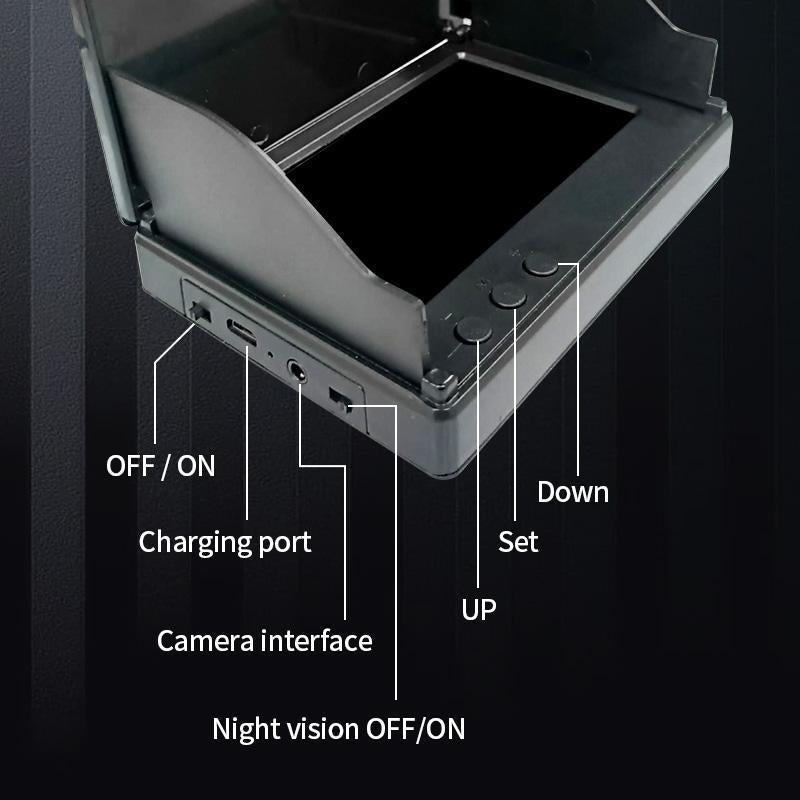 Outdoor Fishing Fish Detector, 4.3-Inch IPS Screen, Three Sided Sunshade, Better Career, Fishing Monitor, 1000 Brightness, Fish Detector, an Excellent Gift for Fishing Enthusiasts
