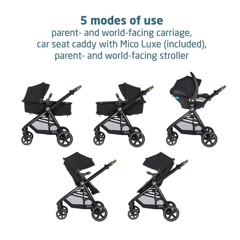 Maxi-Cosi Zelia Luxe 5-In-1 Travel System - New Hope Black