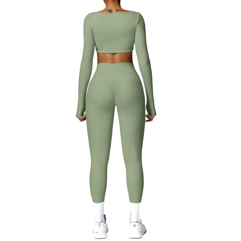 Women Skinny Jumpsuit Solid Color Ribbed Knit Long Sleeve Square Neck Bodycon Jumpsuit Romper Work Out Sport Yoga Playsuits