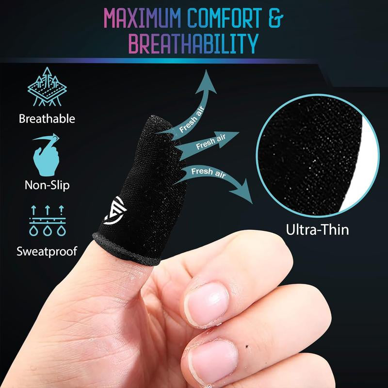 Gamer Sleeves for Mobile Gaming , Pubg Finger Cots Sleeve Gloves and Covers , Compression for Thumb Sweaty Hands