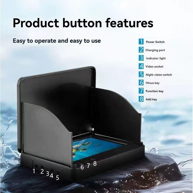 Outdoor Fishing Fish Detector, 4.3-Inch IPS Screen, Three Sided Sunshade, Better Career, Fishing Monitor, 1000 Brightness, Fish Detector, an Excellent Gift for Fishing Enthusiasts