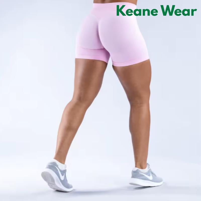 Keane Wear Impact Shorts - Women'S High Waisted Workout & Gym Shorts in Black, 90% Nylon 10% Elastane, Versatile for Workouts & Casual Wear, Plain Design