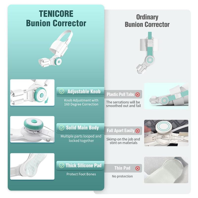 Upgrade Bunion Corrector Sleeve – Adjustable Steel Cable Toe Splint Tool for Big Toe Alignment, Pain Relief & Hammer Toe Support | 1 Pcs Medical Accessories Healthcare Pad, Braces with Anti-Slip Heel Strap, Fits Left/Right Foot, All-Day Comfort
